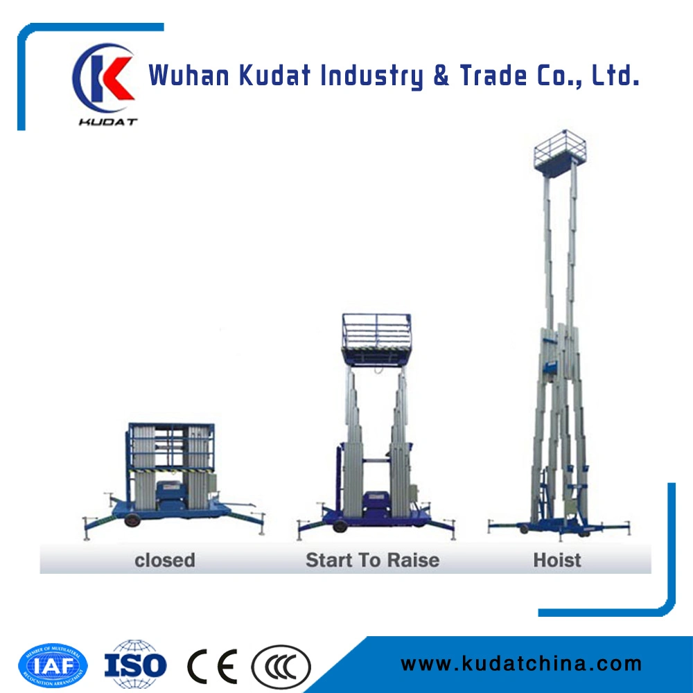 6m Double Masts Lift Hydraulic Aluminium Lift/Mobile Electric Lift Work Platform