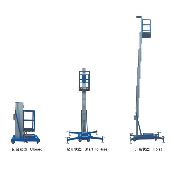 6-14m 200kg Portable Hydraulic Mobile Double Mast Aerial Work Platform