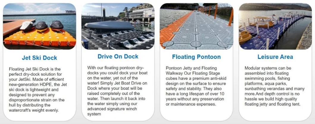Cheap Price Hot Sell Water Plastic Floating Dock Cubes Pontoon Bridge Platform for Yacht Boat
